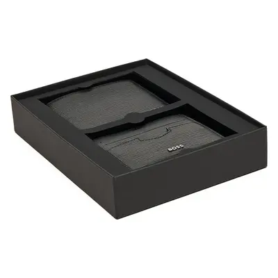 Sada peněženka a pouzdro na karty BOSS Gift-boxed 50536901 Černá