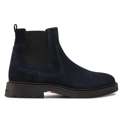 Kotníková obuv s elastickým prvkem Tommy Hilfiger Light Hilfiger Suede Chelsea FM0FM05104 Tmavom