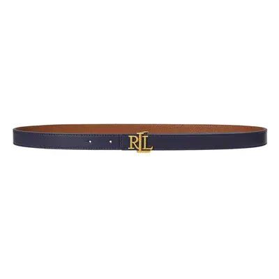 Dámský pásek LAUREN RALPH LAUREN Logo Reversible Embossed Skinny Belt 412959135002 Tmavomodrá