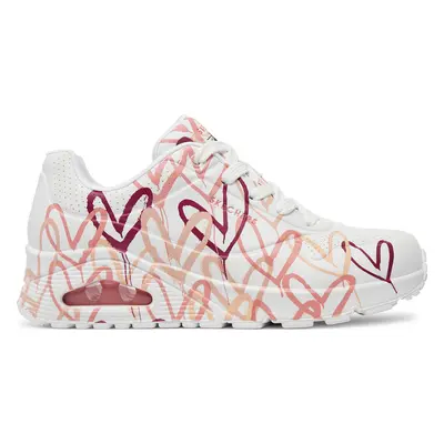 Sneakersy Skechers Uno - Dripping In Love 155507/WCRL Bílá