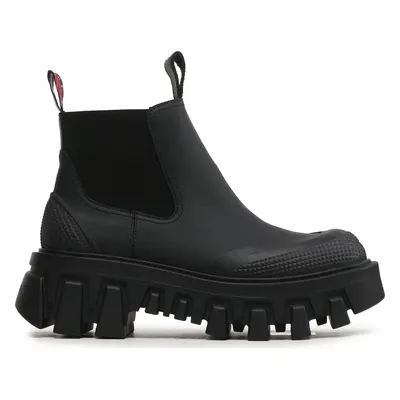 Kotníková obuv s elastickým prvkem Tommy Jeans Tjw Rubber Rain Boot EN0EN02234 Černá