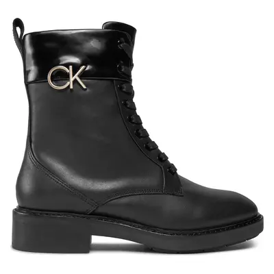 Turistická obuv Calvin Klein Rubber Sole Combat Boot W/Hw HW0HW01717 Černá