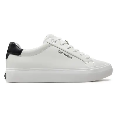 Sneakersy Calvin Klein Vulcanized Lace Up Lth HW0HW02037 Bílá