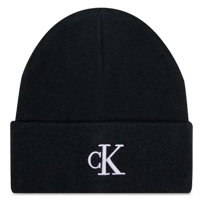 Čepice Calvin Klein Jeans Monogram Embro Beanie K60K612319 Černá