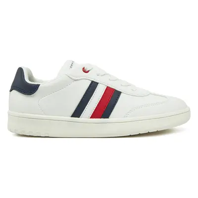 Sneakersy Tommy Hilfiger Stripe Low Cut Lace-Up Sneaker T3X9-33850-1355 S Bílá