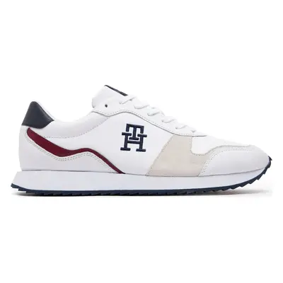 Sneakersy Tommy Hilfiger Runner Evo Lth Mix FM0FM04959 Bílá