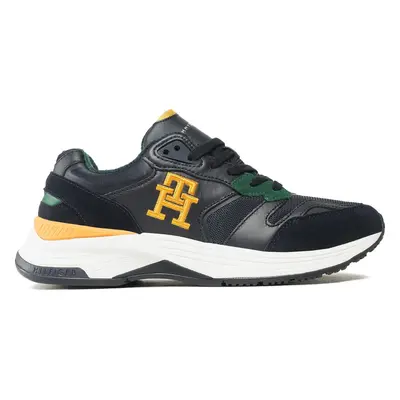 Sneakersy Tommy Hilfiger Modern Prep Mix Wl Blackwatch FM0FM04415 Tmavomodrá