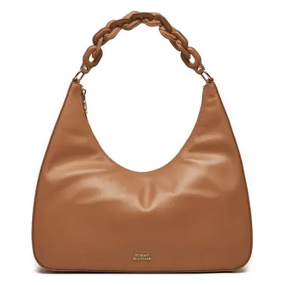 Kabelka Tommy Hilfiger Soft Leather Hobo AW0AW16292 Hnědá