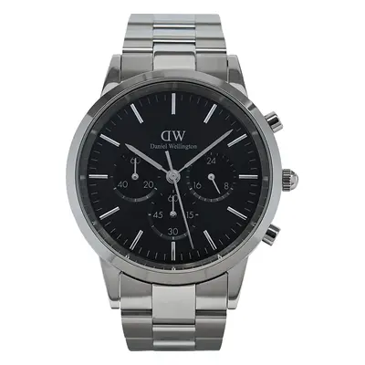 Hodinky Daniel Wellington Iconic Chronograph Link Onyx DW00100645 Stříbrná