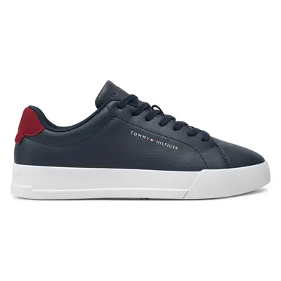 Sneakersy Tommy Hilfiger Th Court Leather Grain Ess FM0FM05297 Tmavomodrá