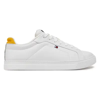 Sneakersy Tommy Hilfiger Icon Court Pinperf Lth FM0FM05483 Bílá