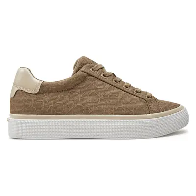 Sneakersy Calvin Klein Vulc Lace Up Diam Fox Mono Jacq HW0HW01907 Hnědá