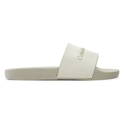 Nazouváky Calvin Klein Jeans Slide Instituitional Mtr YW0YW01508 Écru