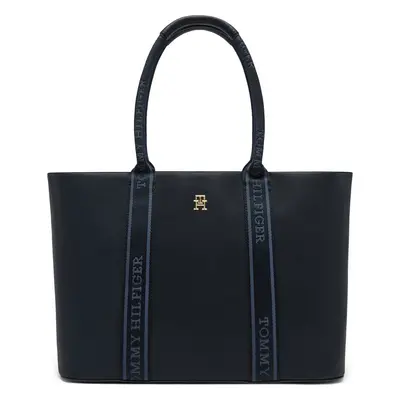 Kabelka Tommy Hilfiger Th Logotape Tote AW0AW17198 Tmavomodrá