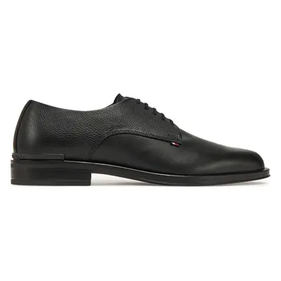 Polobotky Tommy Hilfiger Core Hilfiger Leather Shoe FM0FM05375 Černá