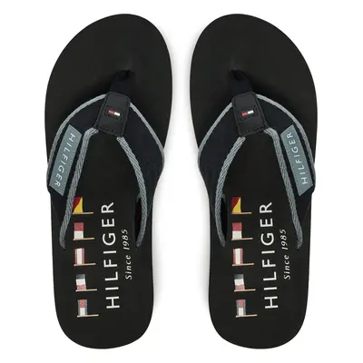 Žabky Tommy Hilfiger Patch Hilfiger Beach Sandal FM0FM05435 Černá