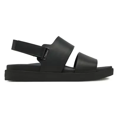 Sandály Calvin Klein Flat Adj Sandal Eyelet HW0HW02488 Černá