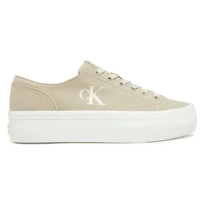 Tenisky Calvin Klein Jeans Vulc Flatform Low Cv Mg YW0YW01763 Béžová