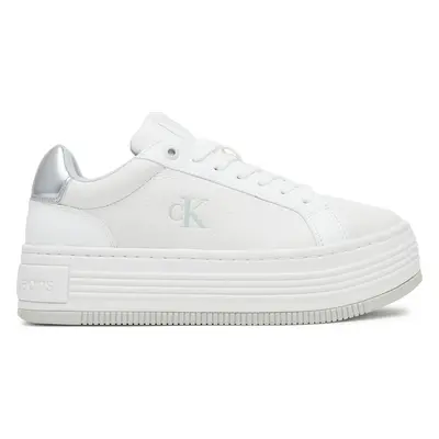 Sneakersy Calvin Klein Jeans Bold Flatf Low Lace Mg YW0YW01766 Bílá