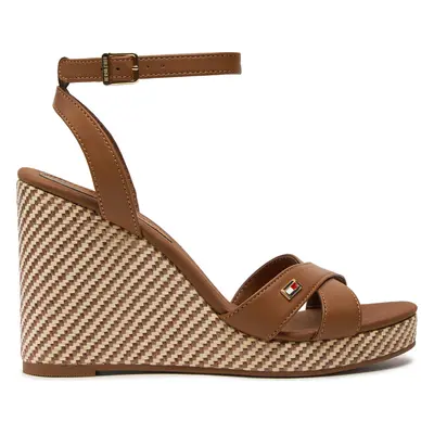 Sandály Tommy Hilfiger Im Raffia Sandal FW0FW08224 Hnědá