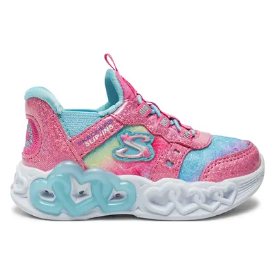 Sneakersy Skechers Infinite Heart Lights 303755N/PKMT Stříbrná