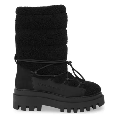 Sněhule Calvin Klein Jeans Flatform Snow Boot Sherpa Wn YW0YW01195 Černá