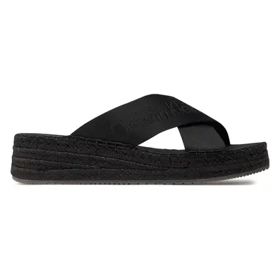 Espadrilky Calvin Klein Jeans Sporty Wedge Rope Sandal Mr YW0YW01364 Černá