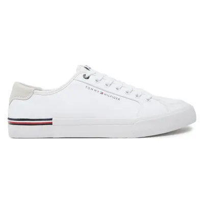 Tenisky Tommy Hilfiger Core Corporate Vulc Canvas FM0FM05398 Bílá