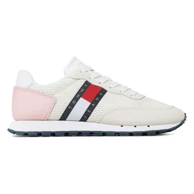 Sneakersy Tommy Jeans Retro Runner EN0EN02121 Écru