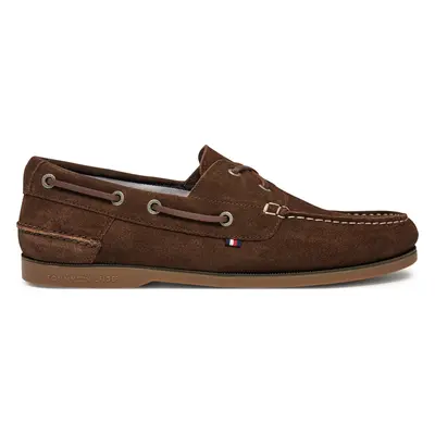 Polobotky Tommy Hilfiger Th Boat Shoe Core Suede FM0FM05387 Hnědá