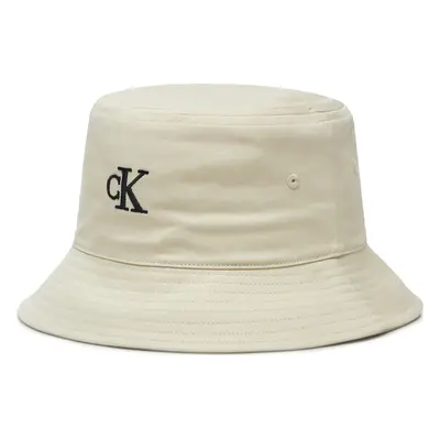 Klobouk Calvin Klein Jeans Embroidered Monogram Bucket Hat LV04K5020G Bílá