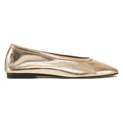 Baleríny Tommy Hilfiger Soft Metal Lthr Ballerina No Bow FW0FW08601 Zlatá