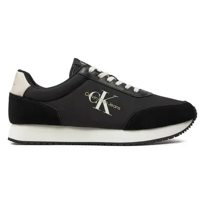 Sneakersy Calvin Klein Jeans Retro Runner Low Mix Mtl YM0YM01032 Černá