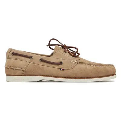 Polobotky Tommy Hilfiger Th Boat Shoe Core Suede FM0FM05387 Béžová