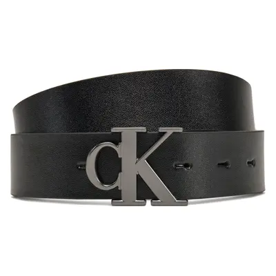 Pánský pásek Calvin Klein Jeans Monogram Plaque 35mm Rev/Adj LV04G7002G Černá