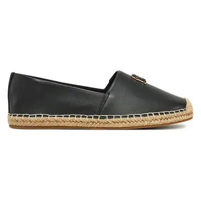 Espadrilky Tommy Hilfiger Th Logo Leather Espadrille FW0FW08540 Černá