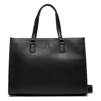 Kabelka Tommy Hilfiger Th Monotype Tote AW0AW15978 Černá