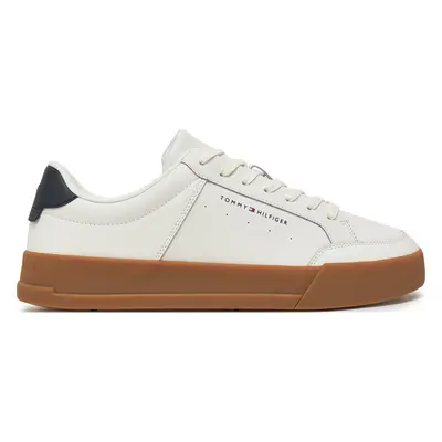 Sneakersy Tommy Hilfiger Th Court Mix Lth FM0FM05489 Bílá