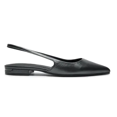 Sandály Calvin Klein Flat Slingback Pump Pearl HW0HW02120 Černá