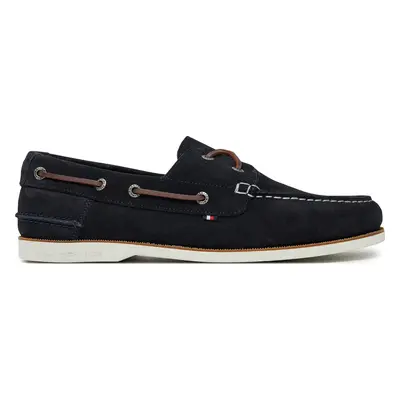 Polobotky Tommy Hilfiger Th Boat Shoe Core Suede FM0FM05387 Tmavomodrá