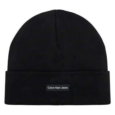 Čepice Calvin Klein Jeans Inst Patch Beanie K60K612322 Černá