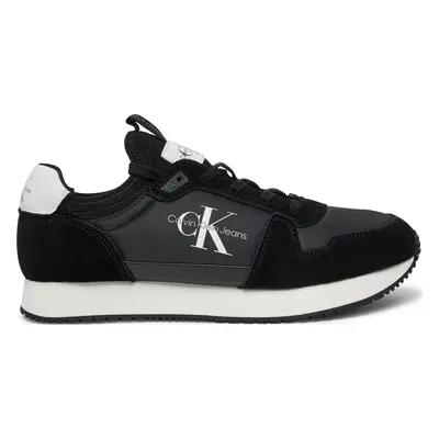 Sneakersy Calvin Klein Runner Sock Laceup Ny-Lth YM0YM00553 Černá