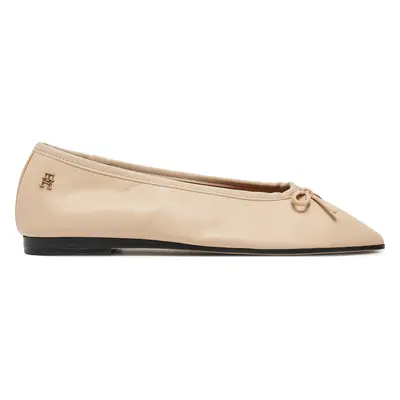 Baleríny Tommy Hilfiger Soft Leather Ballerina Bow FW0FW08355 Růžová