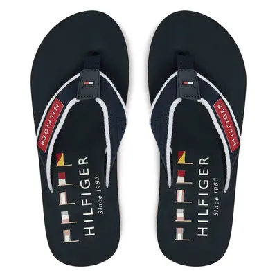 Žabky Tommy Hilfiger Patch Hilfiger Beach Sandal FM0FM05435 Tmavomodrá