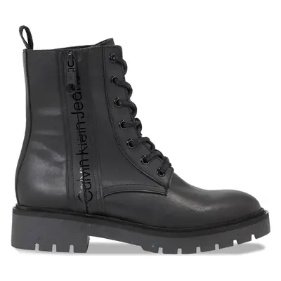 Turistická obuv Calvin Klein Jeans Combat Mid Laceup Boot Wn YW0YW01255 Černá