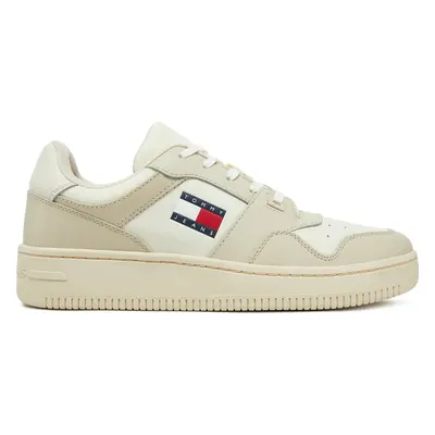 Sneakersy Tommy Jeans Tjm Retro Basket Ess EM0EM01395 Écru