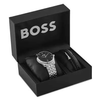 Sada hodinek a náramek BOSS Principle - Gift Set 1570177 Stříbrná