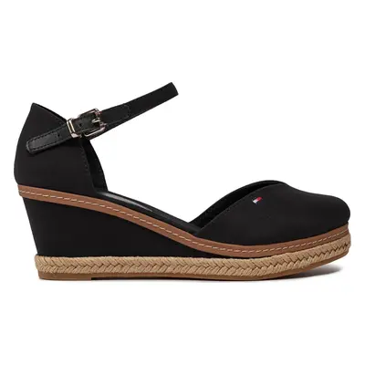 Espadrilky Tommy Hilfiger Basic Close Toe Mid Wedge FW0FW04787 Černá