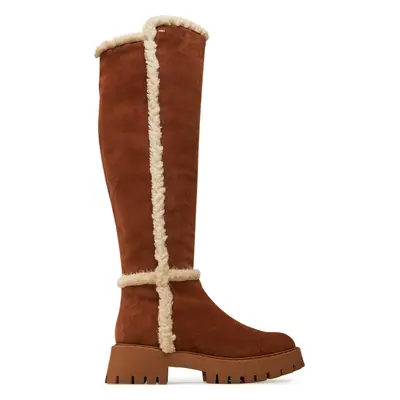 Kozačky MICHAEL Michael Kors Asher Suede and Faux Shearling Boot 40F4ASFB6S Hnědá