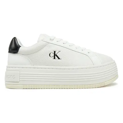 Sneakersy Calvin Klein Jeans Bold Flatf Low Lace Mg YW0YW01766 Bílá